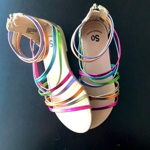 Rainbow strap sandals, lightly worn
